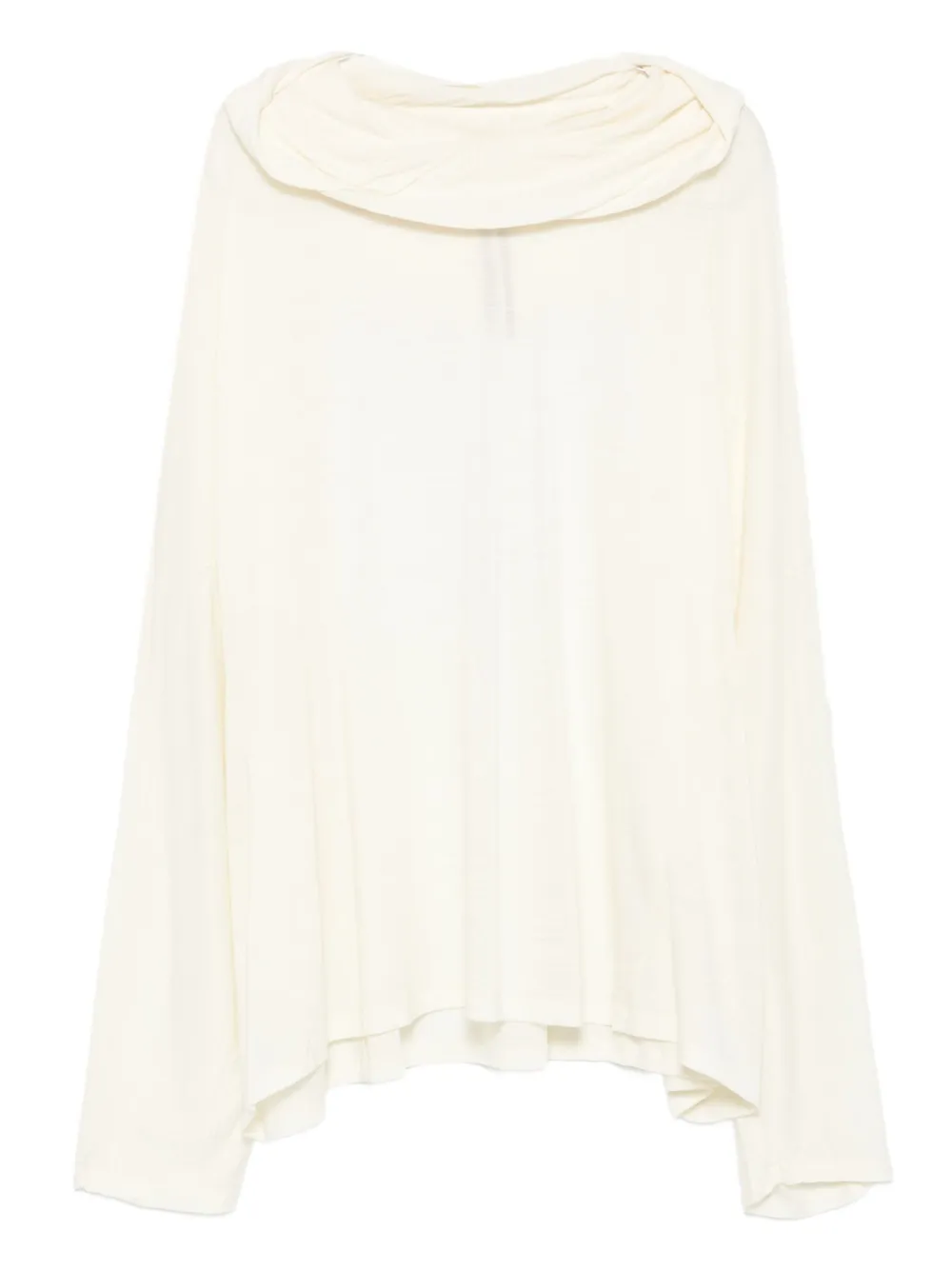 Свитер с воротником-хомутом Rick Owens, нейтральный 
Свитер с воротником-хомутом Rick Owens, нейтральный