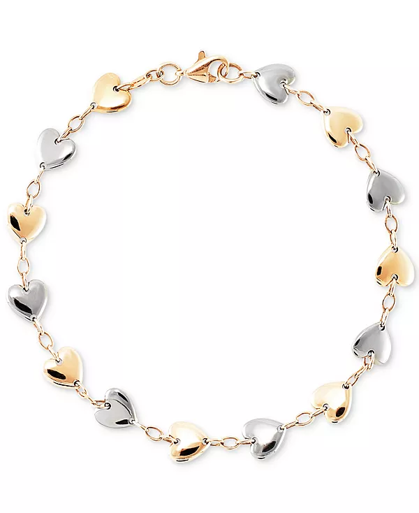 Браслет-Цепочка с полированными звеньями в форме сердца и овала из двухцветного золота 10 карат Macy'S, two-tone
Браслет-Цепочка с полированными звеньями в форме сердца и овала из двухцветного золота 10 карат Macy'S, two-tone
