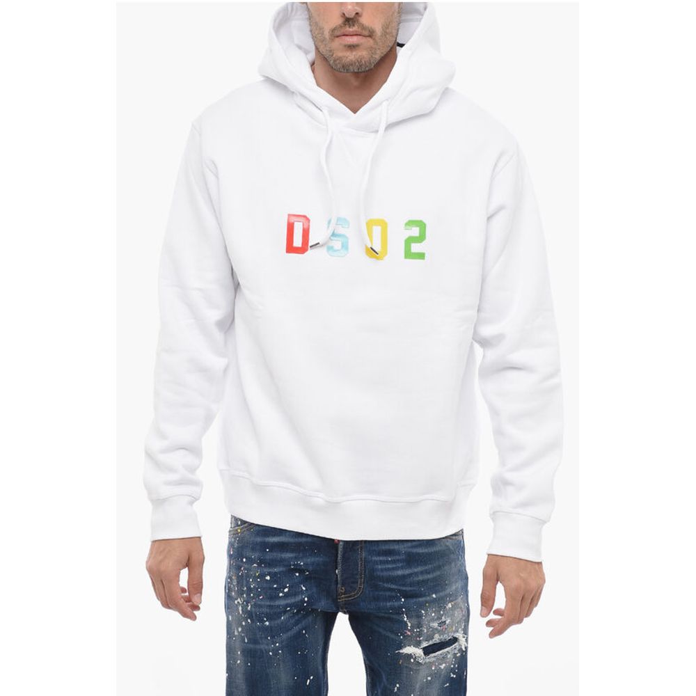 Толстовка Cool Fit с капюшоном и тисненым логотипом Dsquared2, White 
Толстовка Cool Fit с капюшоном и тисненым логотипом Dsquared2, White