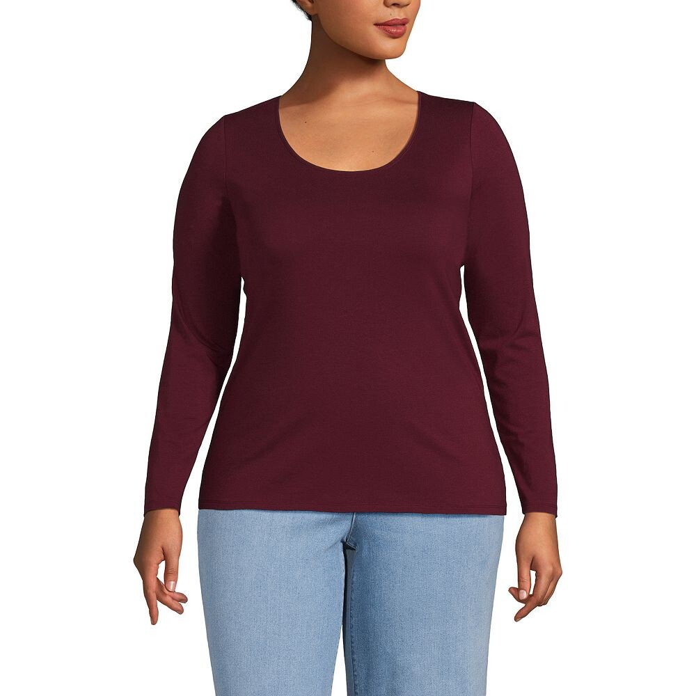 Легкая футболка из джерси больших размеров Lands' End, цвет Rich Burgundy 
Легкая футболка из джерси больших размеров Lands' End, цвет Rich Burgundy