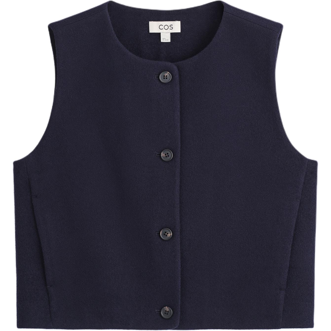 COS Женский жилет Navy Blue с круглым вырезом для делового костюма
COS Женский жилет Navy Blue с круглым вырезом для делового костюма