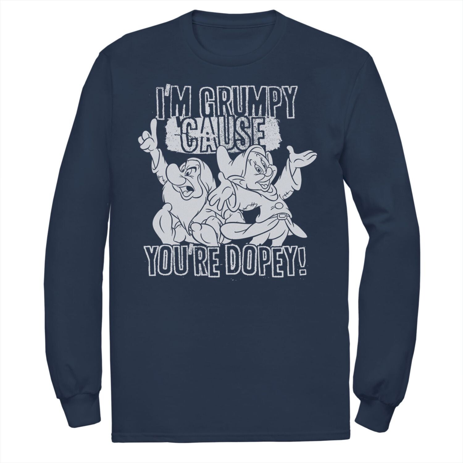 Мужская футболка с длинными рукавами Disney Snow White Grumpy Cause You're Dopey Licensed Character 
Мужская футболка с длинными рукавами Disney Snow White Grumpy Cause You're Dopey Licensed Character