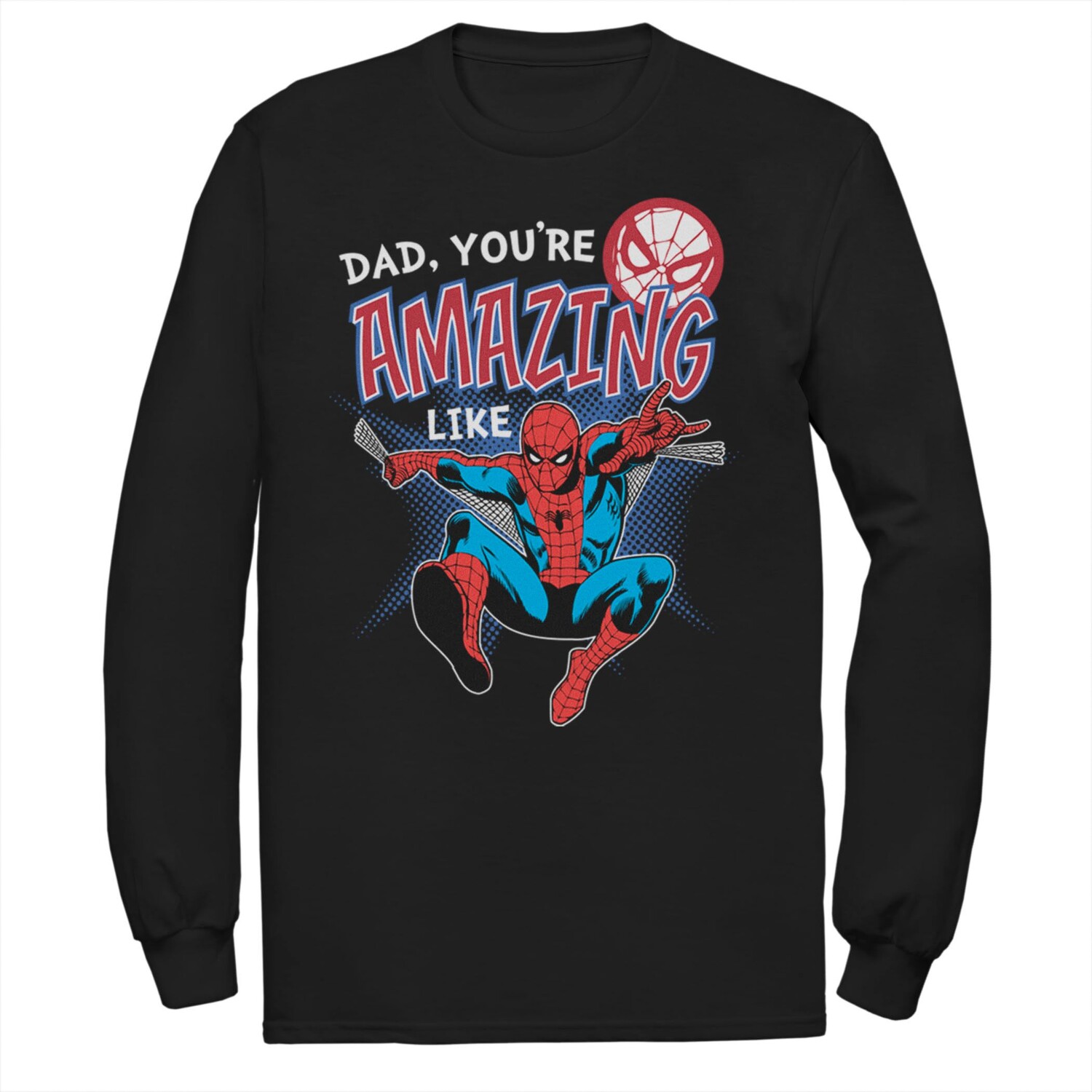 Мужская футболка с рисунком «Человек-паук Marvel» и изображением Дня отца
Мужская футболка с рисунком «Человек-паук Marvel» и изображением Дня отца