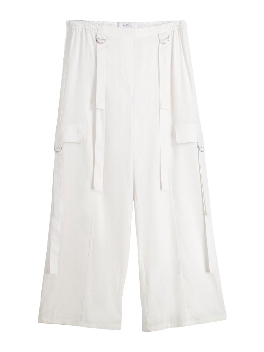Широкие брюки-карго Bershka, белый
Широкие брюки-карго Bershka, белый