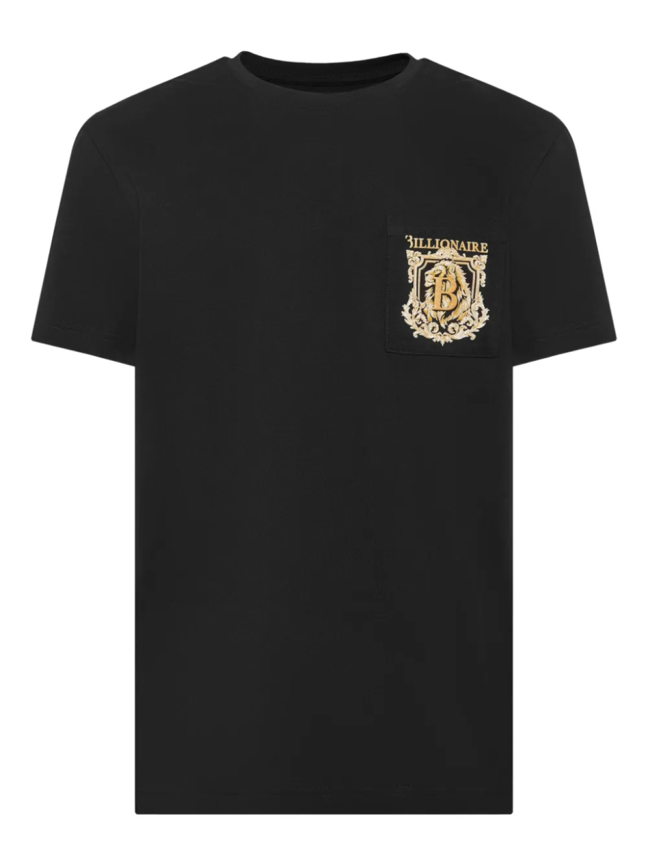 Футболка с вышитым логотипом на кармане Billionaire, черный 
Футболка с вышитым логотипом на кармане Billionaire, черный