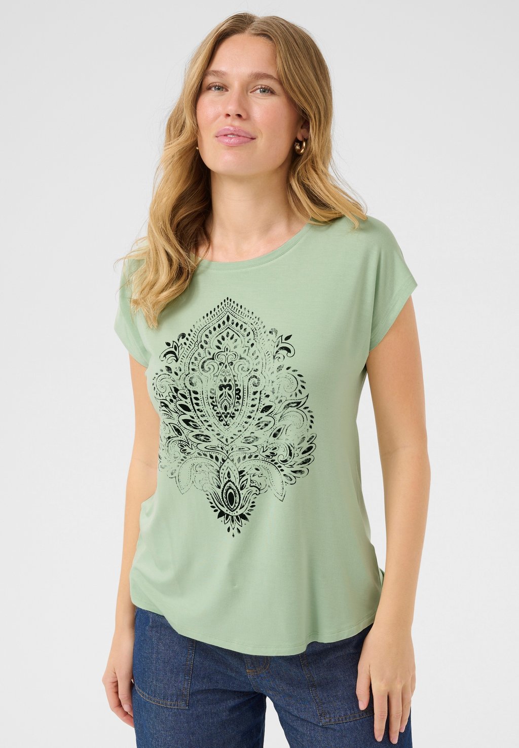 Футболка с принтом KAMALLY Kaffe, светло-зеленый 
Футболка с принтом KAMALLY Kaffe, светло-зеленый