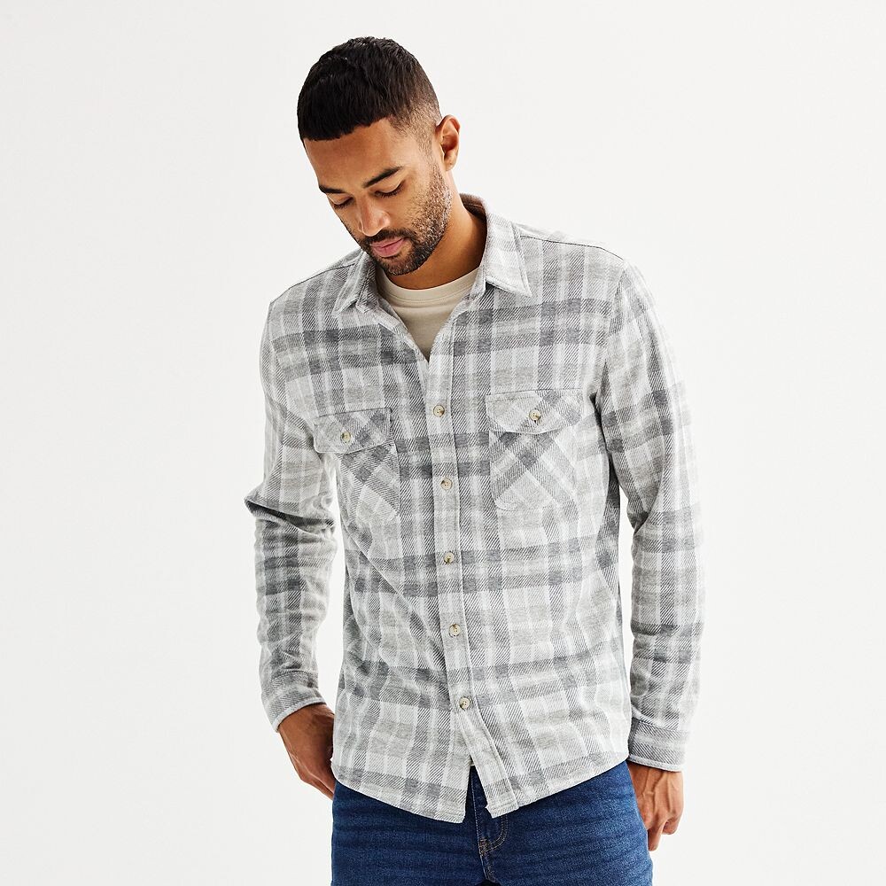 Мужская трикотажная рубашка на пуговицах с длинными рукавами Sonoma Goods For Life, цвет Gray Plaid
Мужская трикотажная рубашка на пуговицах с длинными рукавами Sonoma Goods For Life, цвет Gray Plaid