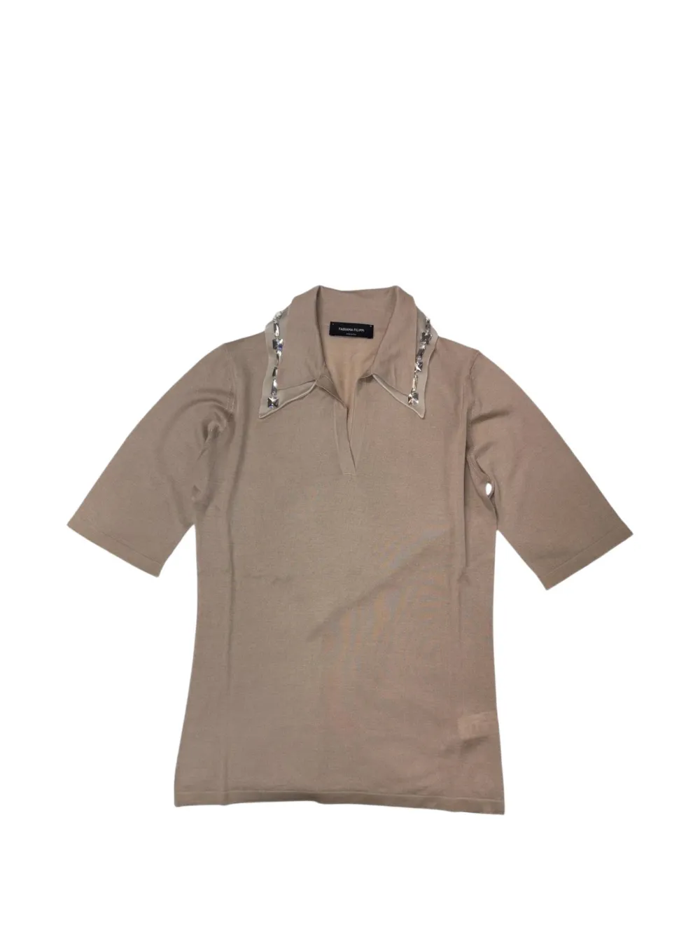 Футболка с декорированным воротником Fabiana Filippi, бежевый
Футболка с декорированным воротником Fabiana Filippi, бежевый