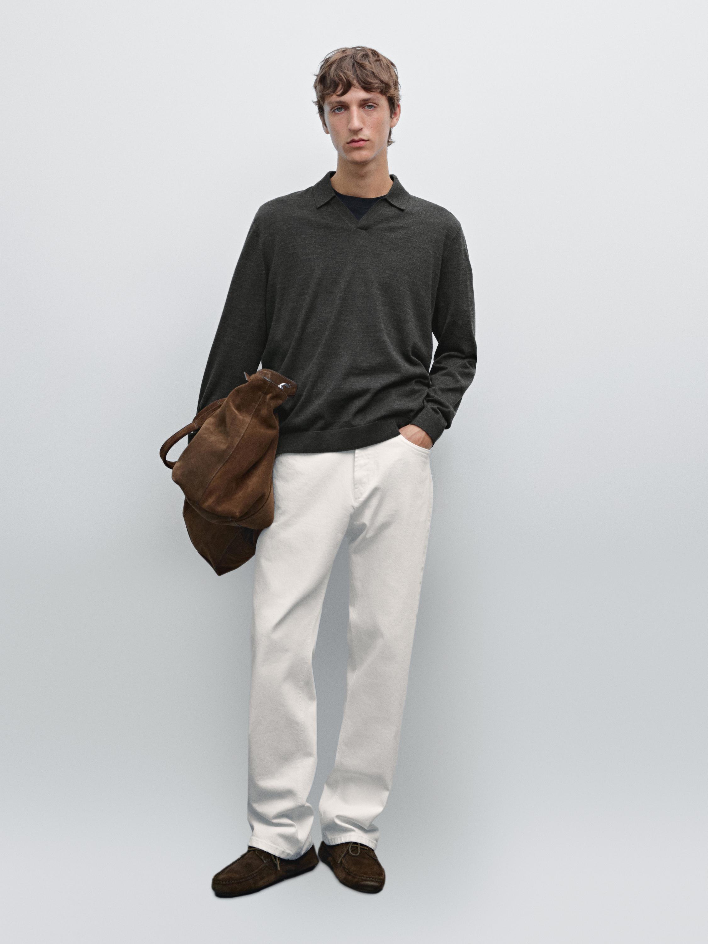 Вязаный свитер-поло из 100% мериносовой шерсти Massimo Dutti, Charcoal
Вязаный свитер-поло из 100% мериносовой шерсти Massimo Dutti, Charcoal