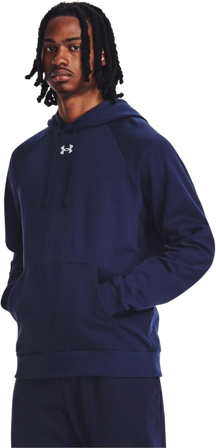 Мужская тренировочная флисовая толстовка Under Armour, худи UA Rival Fleece, белый/синий
Мужская тренировочная флисовая толстовка Under Armour, худи UA Rival Fleece, белый/синий