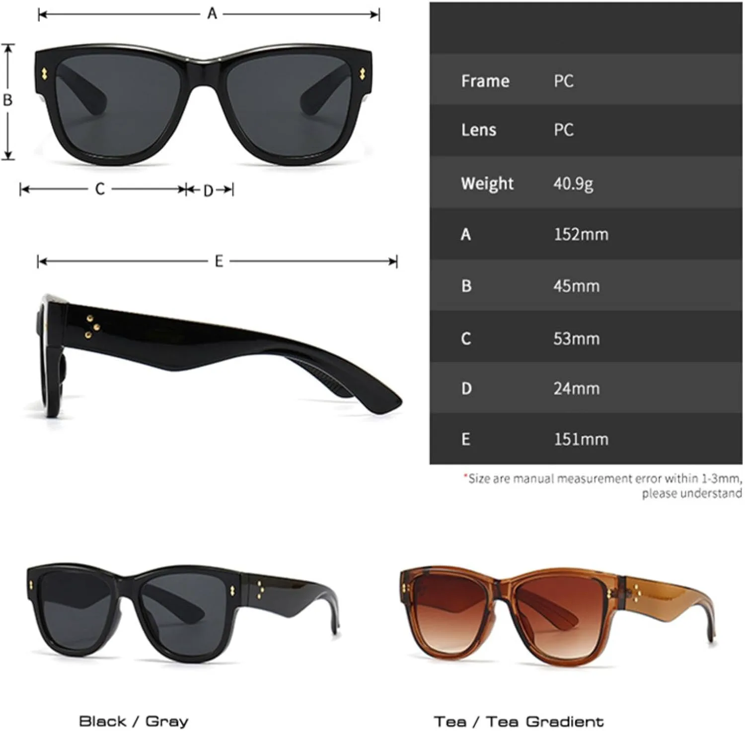 Женские солнцезащитные очки в стиле панк с градиентным переходом, солнцезащитные очки UV400 для мужчин, солнцезащитные очки с заклепками TVTBBVV, Tea Tea Gradient
Женские солнцезащитные очки в стиле панк с градиентным переходом, солнцезащитные очки UV400 для мужчин, солнцезащитные очки с заклепками TVTBBVV, Tea Tea Gradient