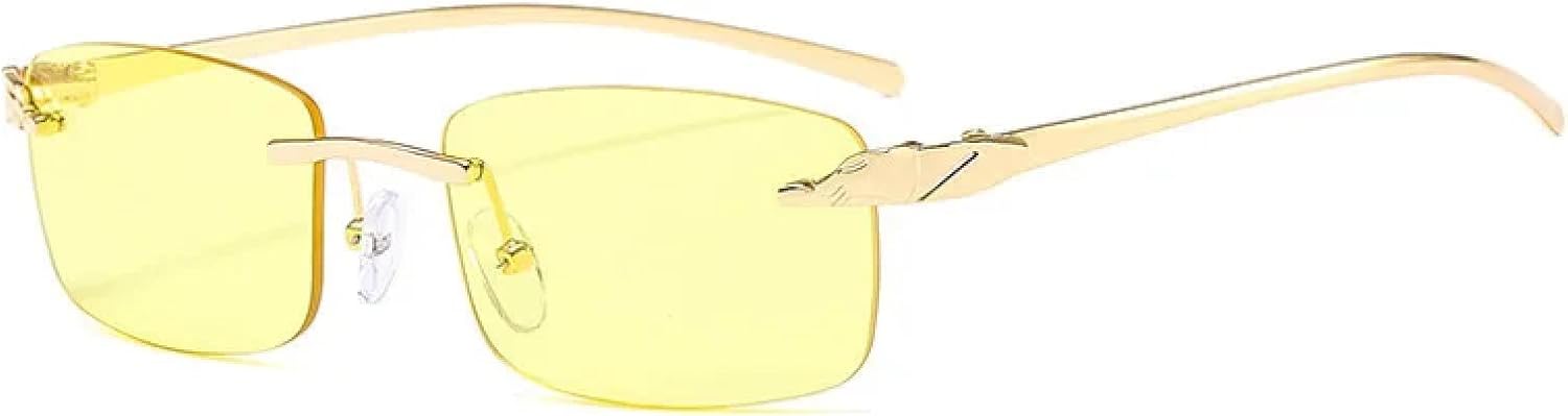 Винтажные уникальные солнцезащитные очки без оправы прямоугольной формы с принтом гепарда для женщин, конфетные цвета, прозрачные линзы для мужчин HHZZYVY, Golden Yellow
Винтажные уникальные солнцезащитные очки без оправы прямоугольной формы с принтом гепарда для женщин, конфетные цвета, прозрачные линзы для мужчин HHZZYVY, Golden Yellow