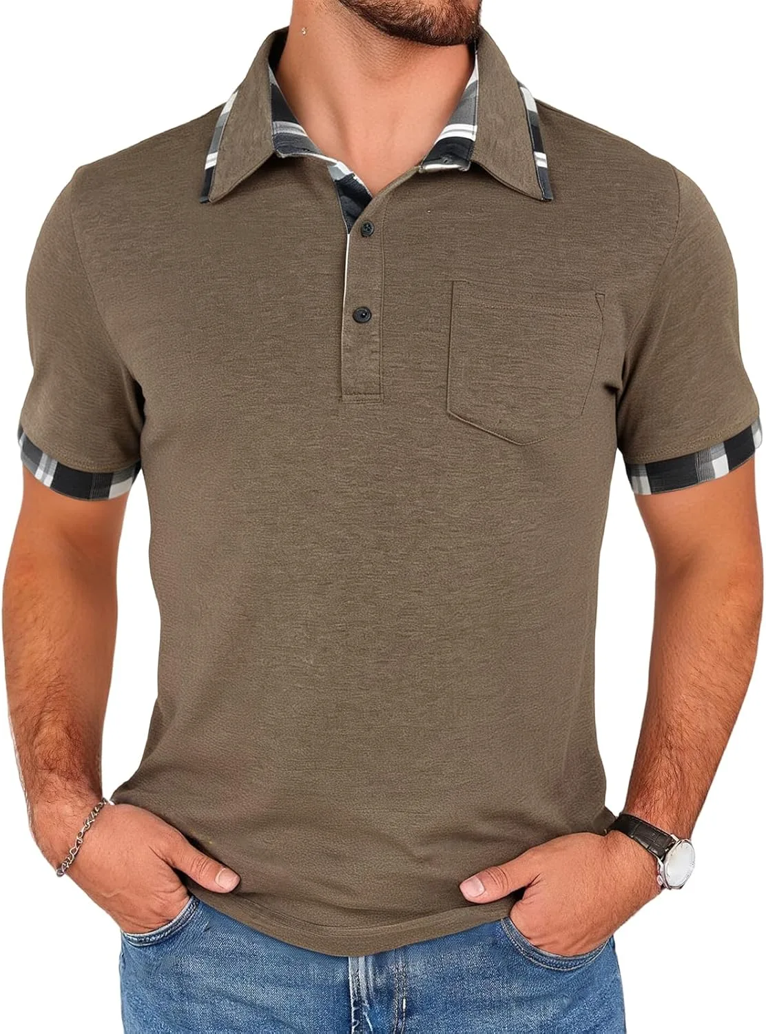 Мужская футболка-поло с коротким рукавом и воротником на пуговицах RSZGSWS
Мужская футболка-поло с коротким рукавом и воротником на пуговицах RSZGSWS