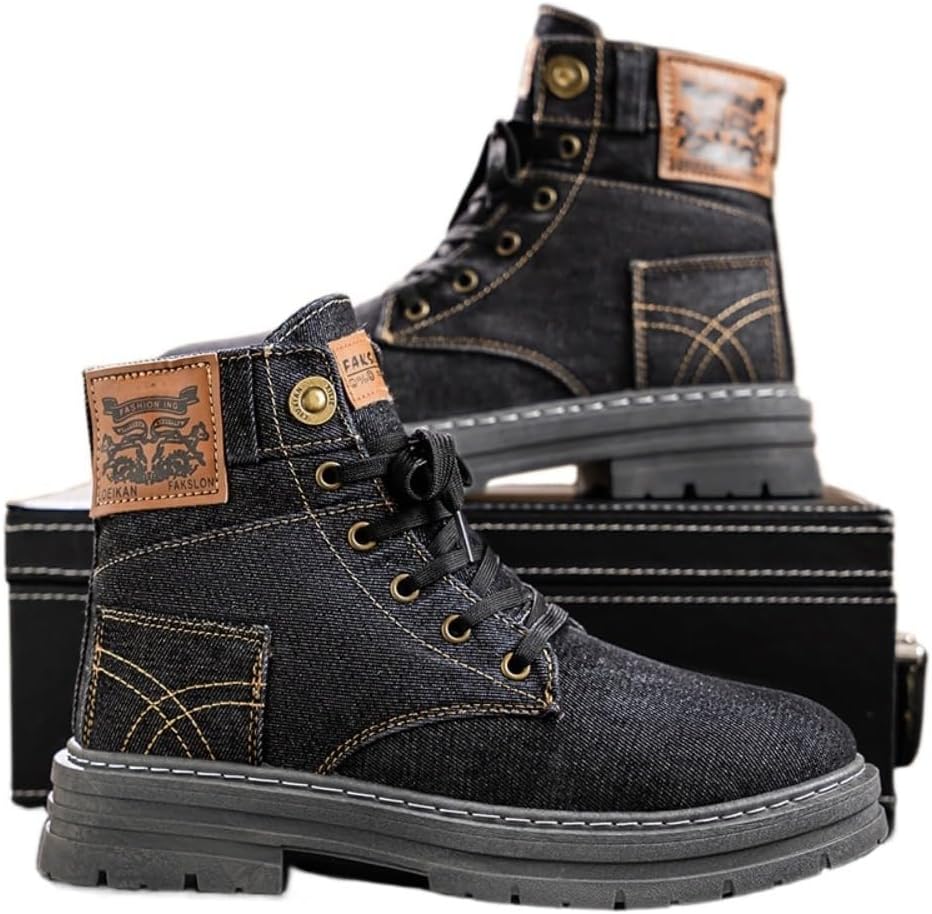 Мужские синие джинсовые ботинки на шнуровке с высокой посадкой, массивной подошвой, повседневные ботинки до щиколотки для ежедневной носки, ретро-кроссовки, обувь для ходьбы Spedify
Мужские синие джинсовые ботинки на шнуровке с высокой посадкой, массивной подошвой, повседневные ботинки до щиколотки для ежедневной носки, ретро-кроссовки, обувь для ходьбы Spedify