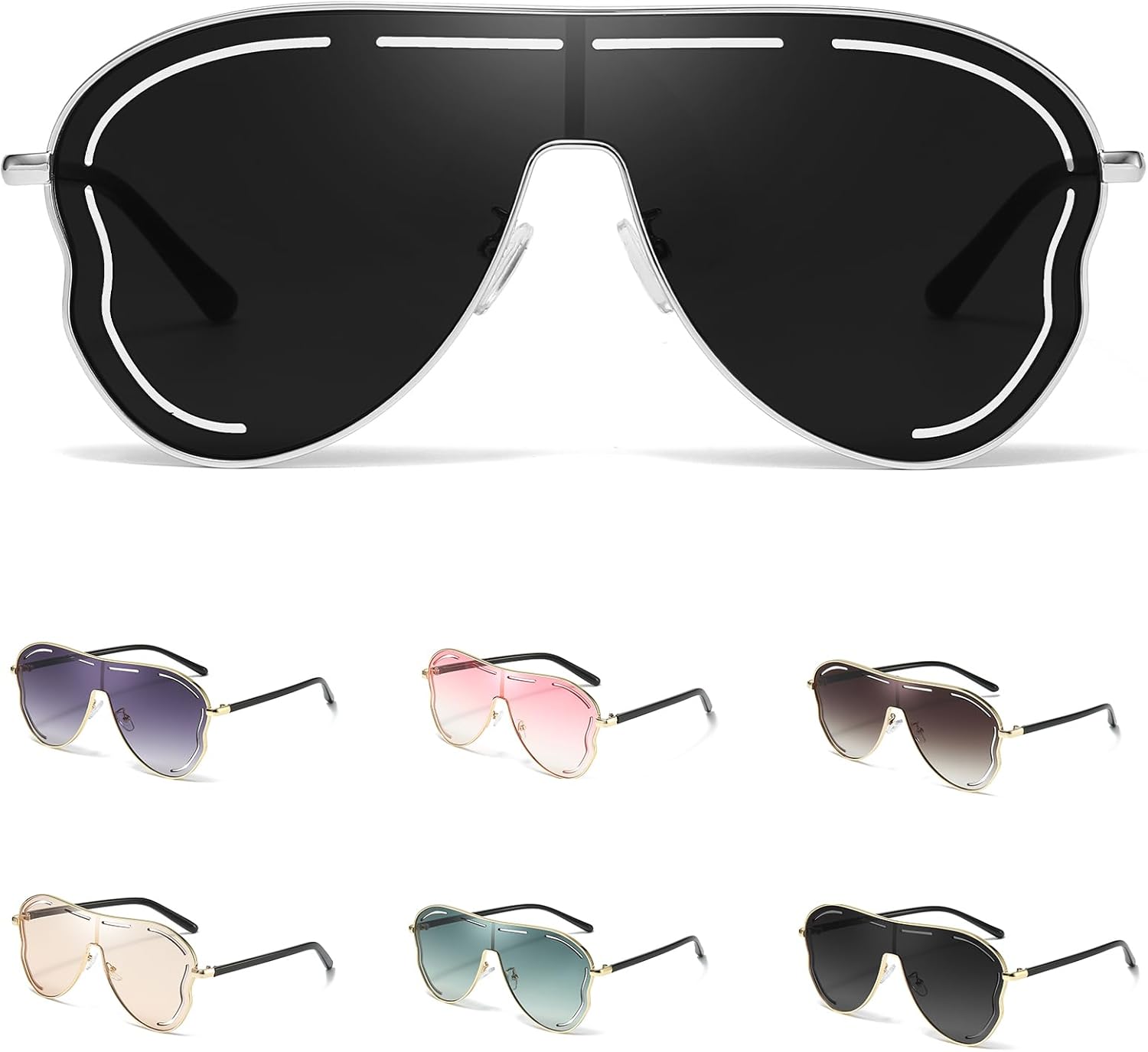 Солнцезащитные очки-авиаторы LVIOE для женщин и мужчин, большие металлические солнцезащитные очки-авиаторы, модные солнцезащитные очки-щитки с защитой от УФ-излучения UV400, A5 Silver/Grey
Солнцезащитные очки-авиаторы LVIOE для женщин и мужчин, большие металлические солнцезащитные очки-авиаторы, модные солнцезащитные очки-щитки с защитой от УФ-излучения UV400, A5 Silver/Grey