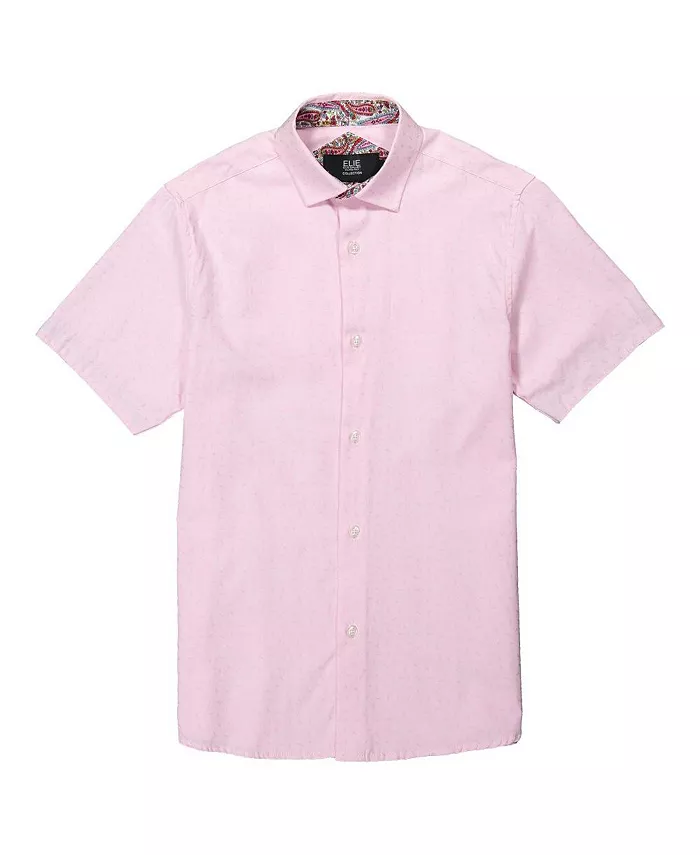 Рубашка для мальчиков Big Boys, розовая, однотонная, жаккардовая, приталенная, с короткими рукавами Elie Balleh, розовый
Рубашка для мальчиков Big Boys, розовая, однотонная, жаккардовая, приталенная, с короткими рукавами Elie Balleh, розовый