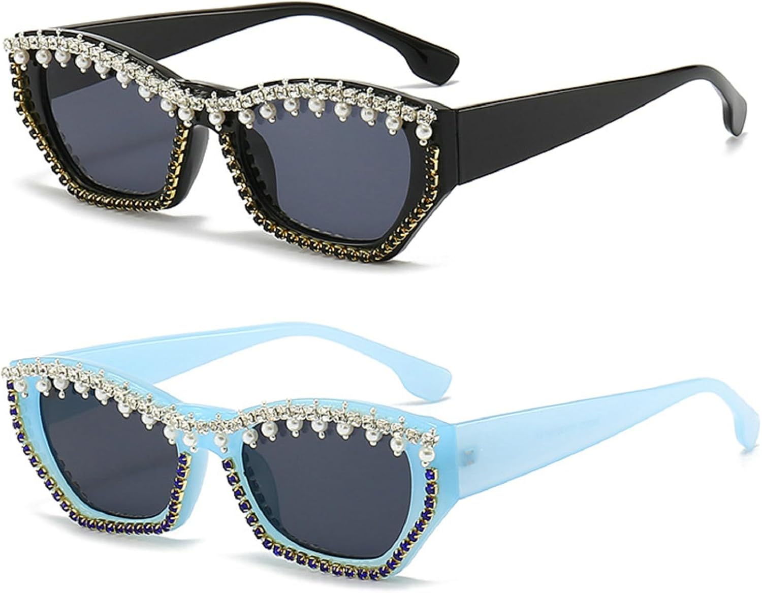 Солнцезащитные очки «кошачий глаз» с бриллиантами, женские, в стиле ретро, с блестками, стразами, сверкающими кристаллами и жемчугом, роскошные очки с драгоценными камнями mincl, 2pcs-black&blue
Солнцезащитные очки «кошачий глаз» с бриллиантами, женские, в стиле ретро, с блестками, стразами, сверкающими кристаллами и жемчугом, роскошные очки с драгоценными камнями mincl, 2pcs-black&blue