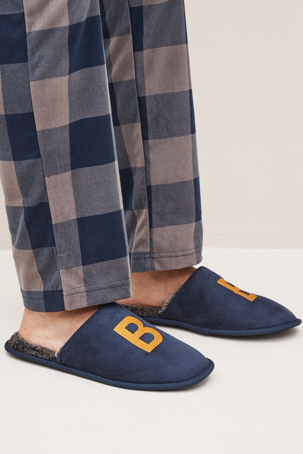 Тапочки с монограммой Next, синий 
Тапочки с монограммой Next, синий