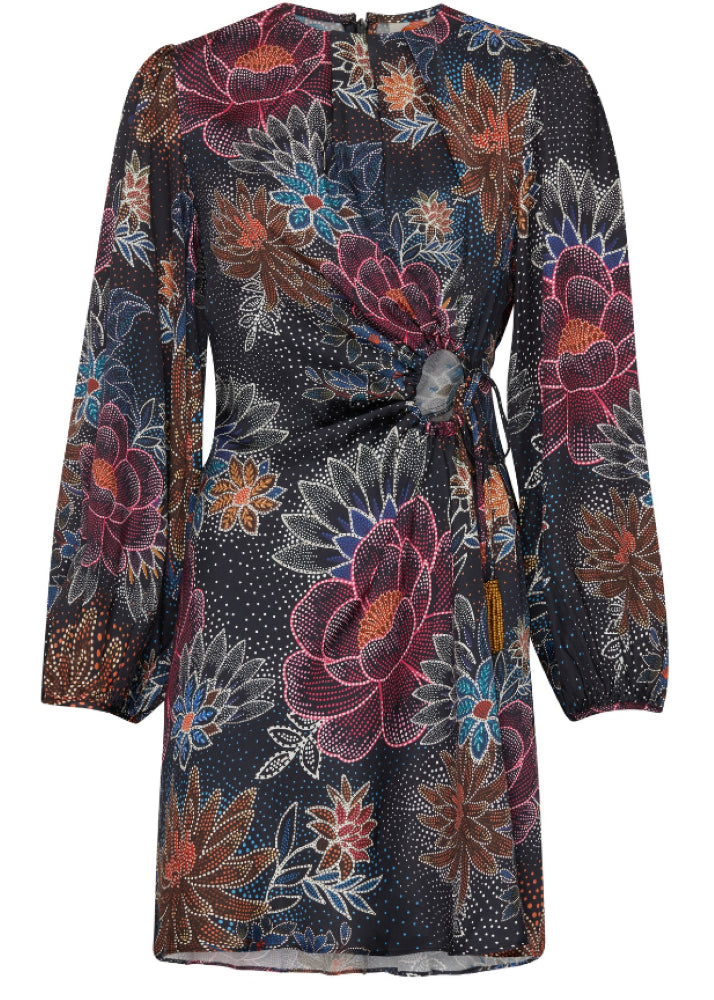 Farm Rio Женское мини-платье с вырезом и блестящими цветами, черное
Farm Rio Женское мини-платье с вырезом и блестящими цветами, черное