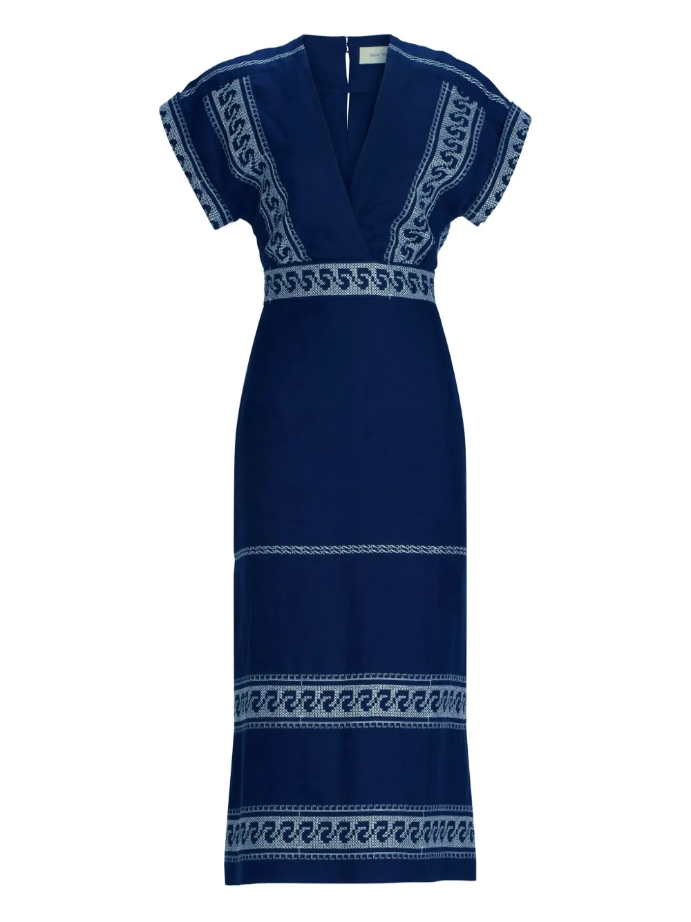 Платье с V-образным вырезом и вышивкой Silvia Tcherassi, синий
Платье с V-образным вырезом и вышивкой Silvia Tcherassi, синий