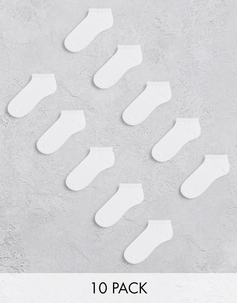 Jack & Jones — набор из 10 белых носков
Jack & Jones — набор из 10 белых носков