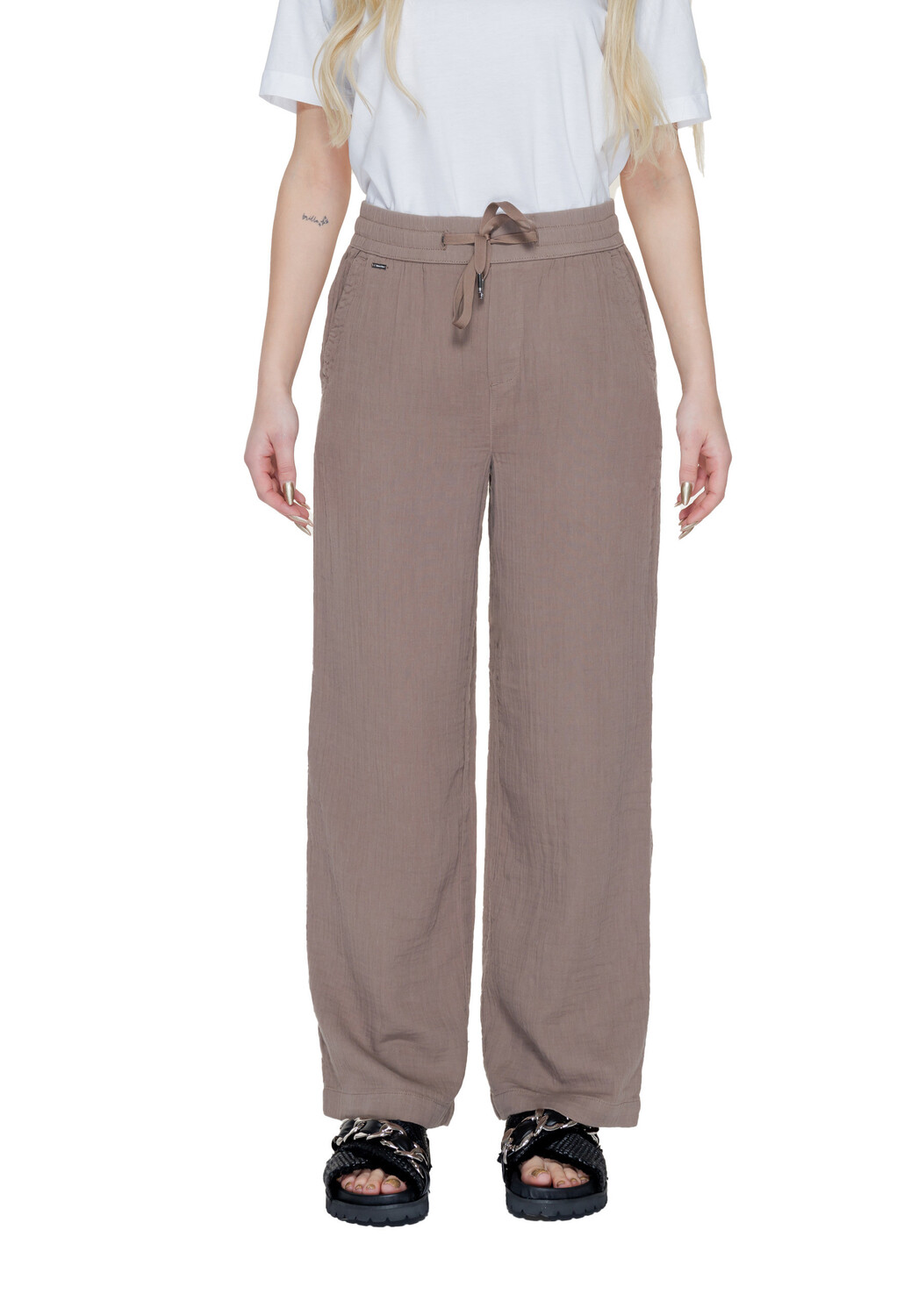 Брюки женские Street One хлопковые широкие, коричневый
Брюки женские Street One хлопковые широкие, коричневый