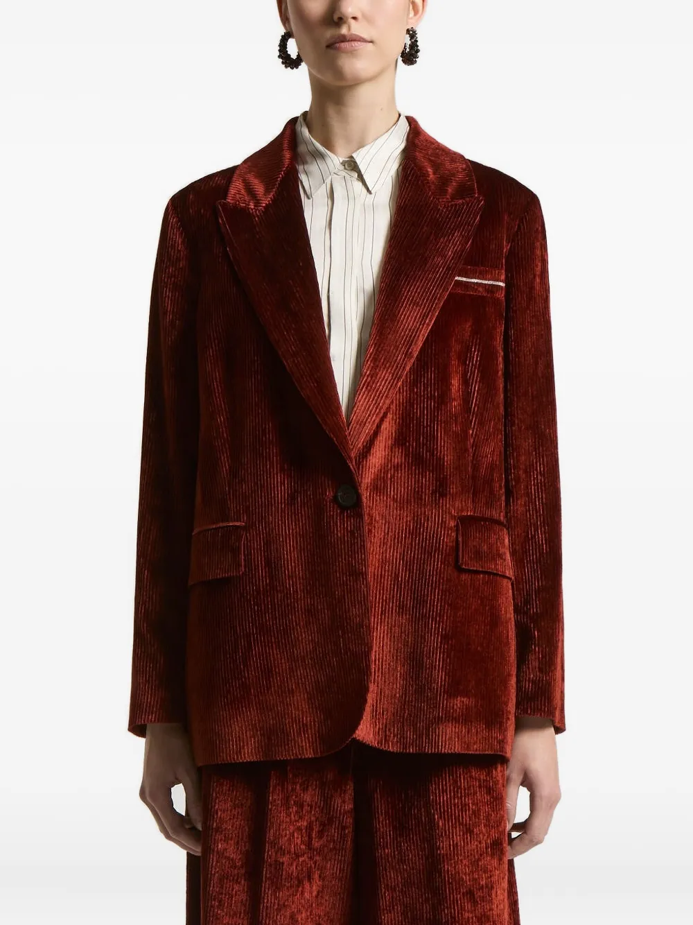 Вельветовый однобортный пиджак Peserico, красный
Вельветовый однобортный пиджак Peserico, красный