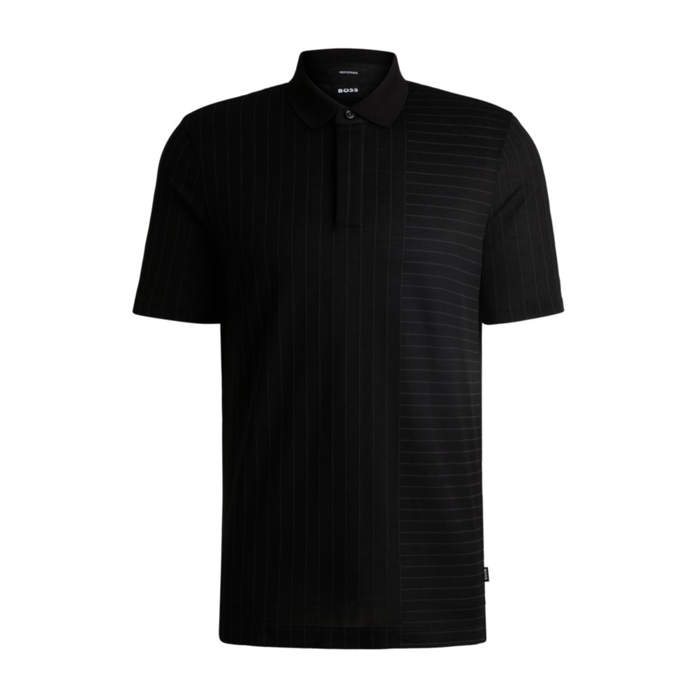Рубашка поло из мерсеризованного хлопка в полоску BOSS, черный
Рубашка поло из мерсеризованного хлопка в полоску BOSS, черный