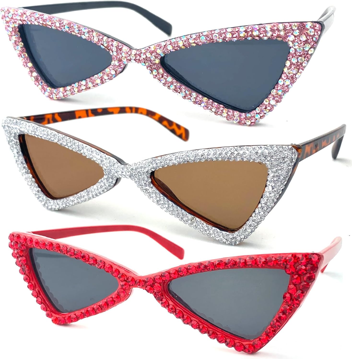 Солнцезащитные очки-треугольники с бриллиантами для женщин, винтажные очки «кошачий глаз» со стразами, женская оправа с драгоценными камнями, аксессуар для костюмированной вечеринки mincl, 3pcs-black&red&leopard
Солнцезащитные очки-треугольники с бриллиантами для женщин, винтажные очки «кошачий глаз» со стразами, женская оправа с драгоценными камнями, аксессуар для костюмированной вечеринки mincl, 3pcs-black&red&leopard