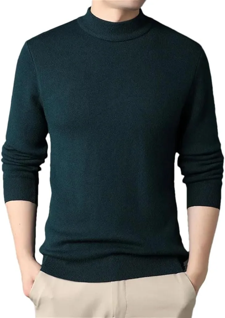 Мужской шерстяной свитер с длинным рукавом и полувысоким воротником
Мужской шерстяной свитер с длинным рукавом и полувысоким воротником