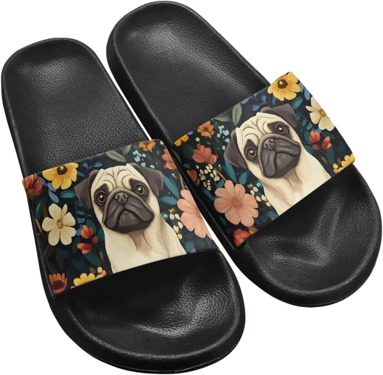 Сандалии с открытым носком Jeiento для женщин и мужчин, сандалии с плоской подошвой, нескользящие для ванной и душа, мягкая домашняя обувь для пары, с рисунком собак, Pug Dog Flowers
Сандалии с открытым носком Jeiento для женщин и мужчин, сандалии с плоской подошвой, нескользящие для ванной и душа, мягкая домашняя обувь для пары, с рисунком собак, Pug Dog Flowers