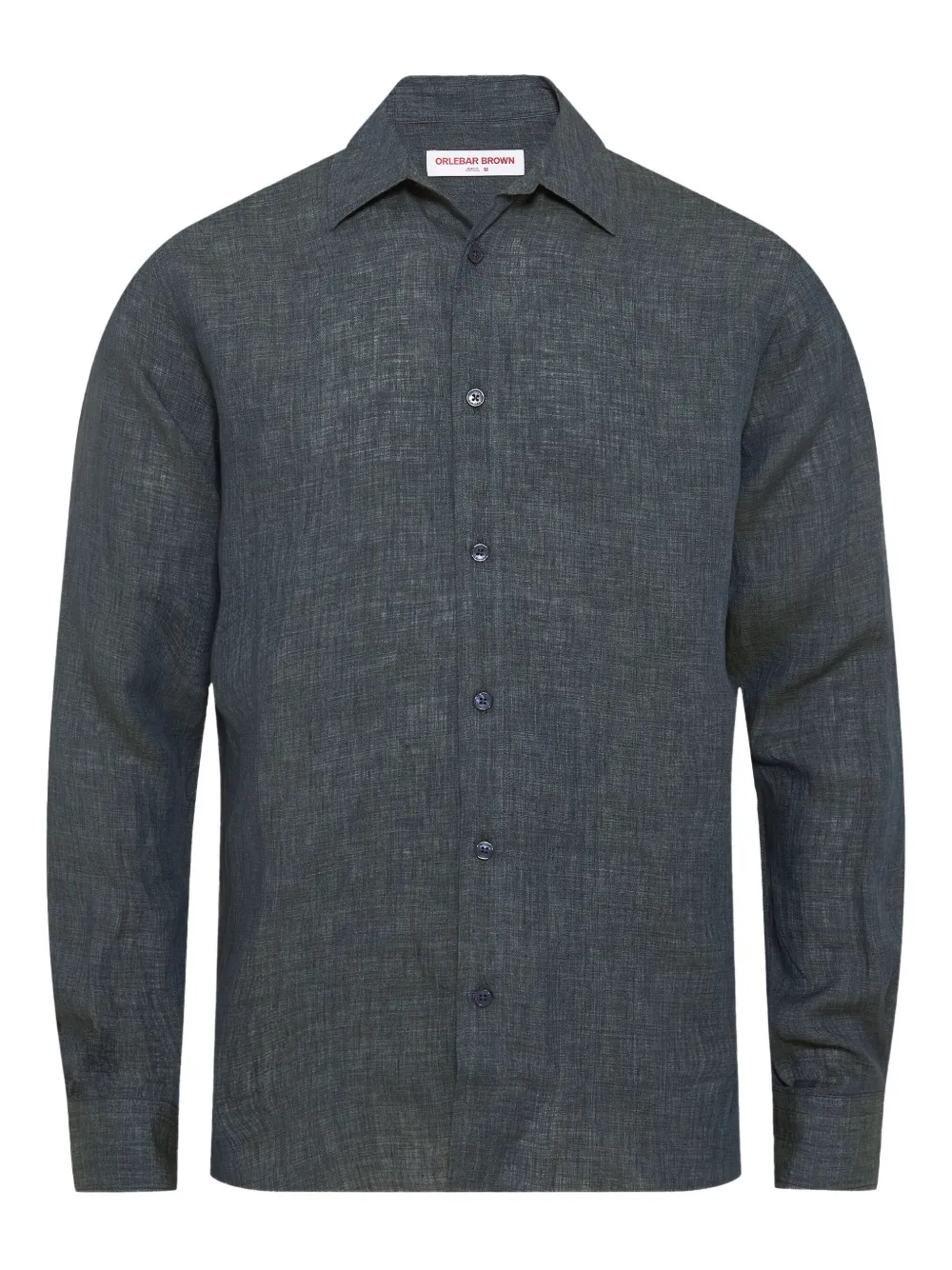 Льняная изогнутая рубашка Orlebar Brown, синий 
Льняная изогнутая рубашка Orlebar Brown, синий
