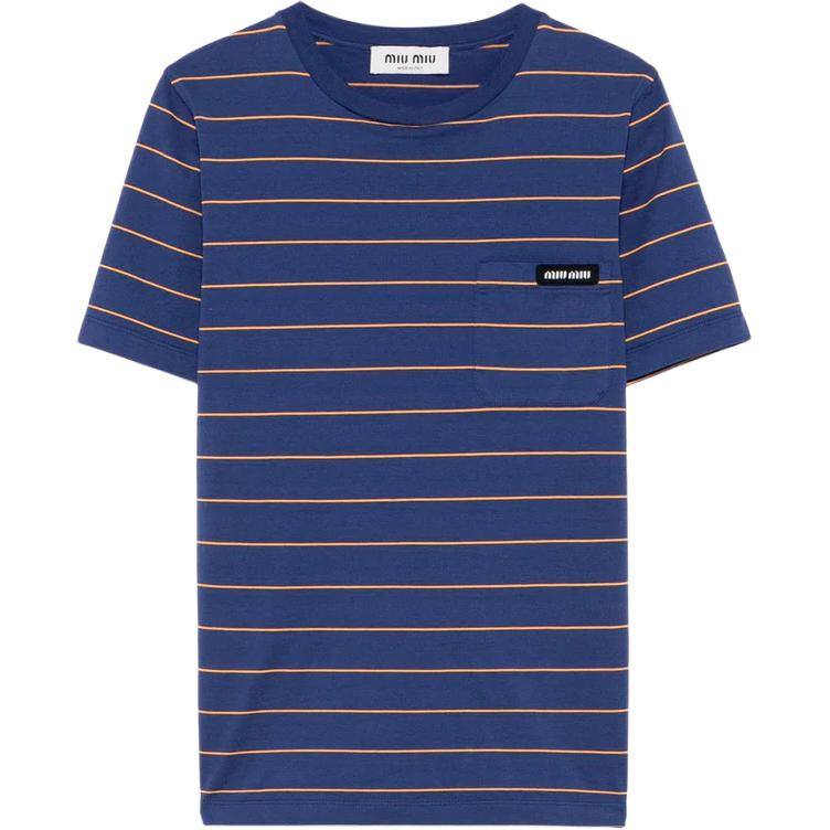 MIU MIU Футболка с полосками 'Ink Blue/Topaz', Синий, MIU MIU Футболка с полосками 'Ink Blue/Topaz'
MIU MIU Футболка с полосками 'Ink Blue/Topaz', Синий, MIU MIU Футболка с полосками 'Ink Blue/Topaz'
