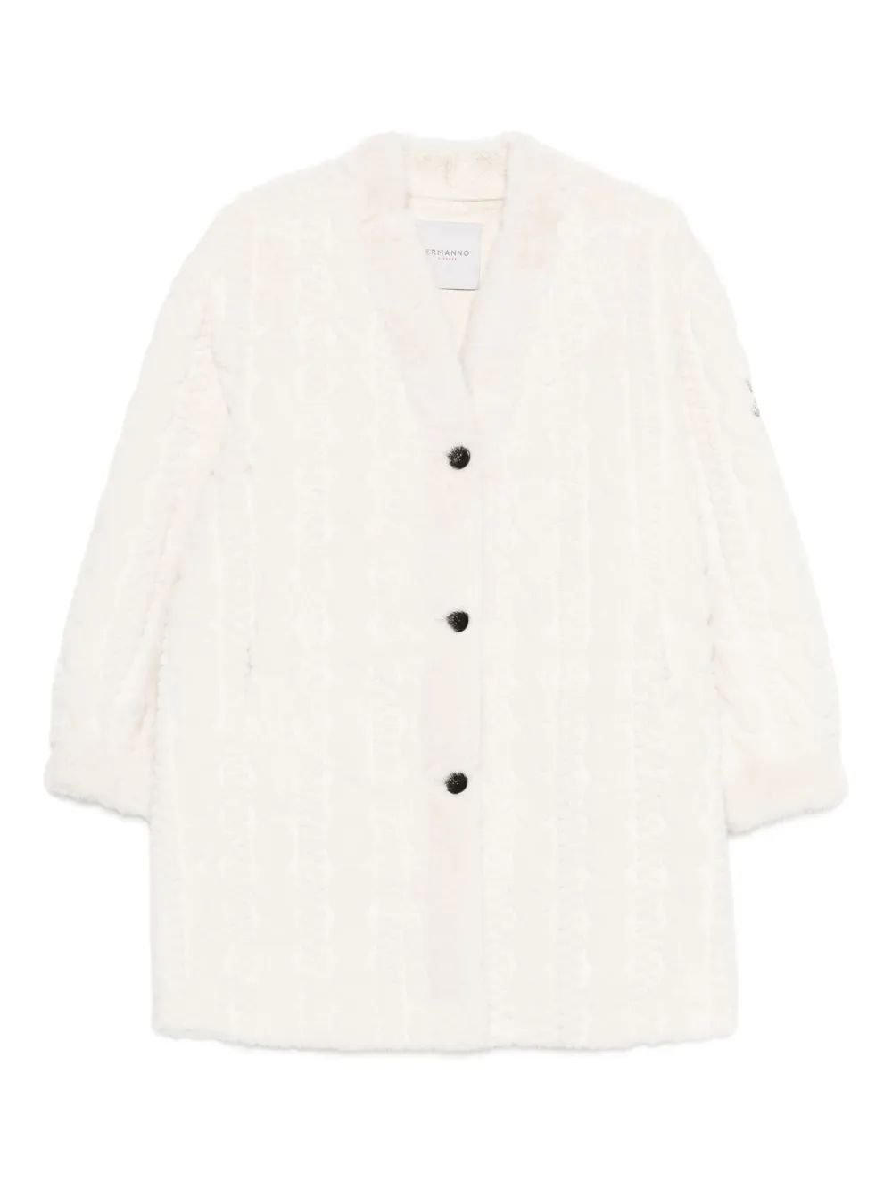 Однобортное пальто с косой вязкой и пуговицами ERMANNO FIRENZE, белый
Однобортное пальто с косой вязкой и пуговицами ERMANNO FIRENZE, белый