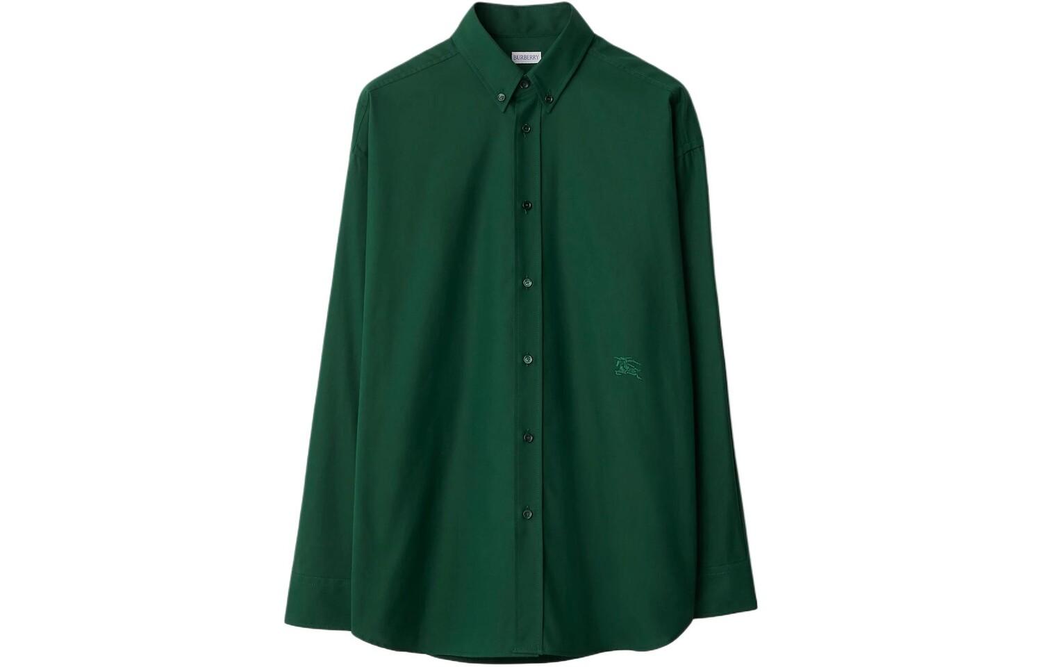 Рубашка с вышитым логотипом на пуговицах Burberry, зеленый
Рубашка с вышитым логотипом на пуговицах Burberry, зеленый