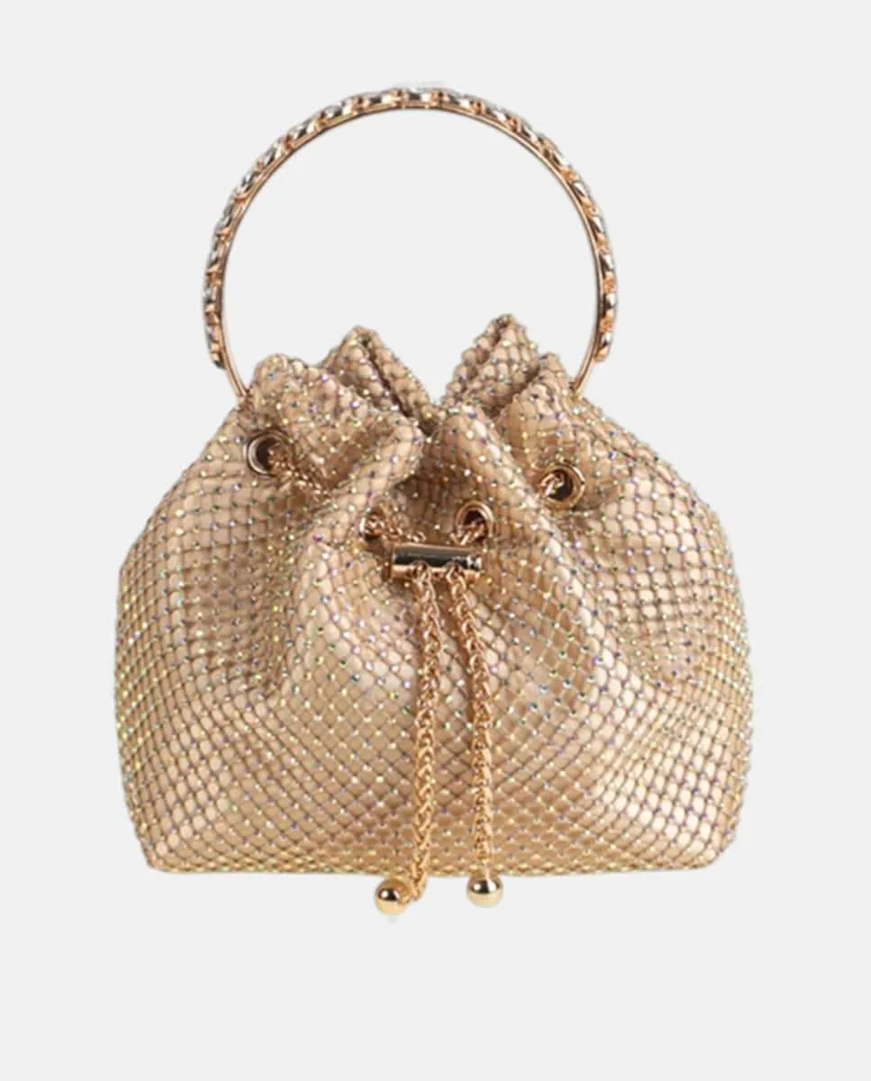 Сетчатая и атласная сумочка с металлической ручкой Volum, золотой
Сетчатая и атласная сумочка с металлической ручкой Volum, золотой