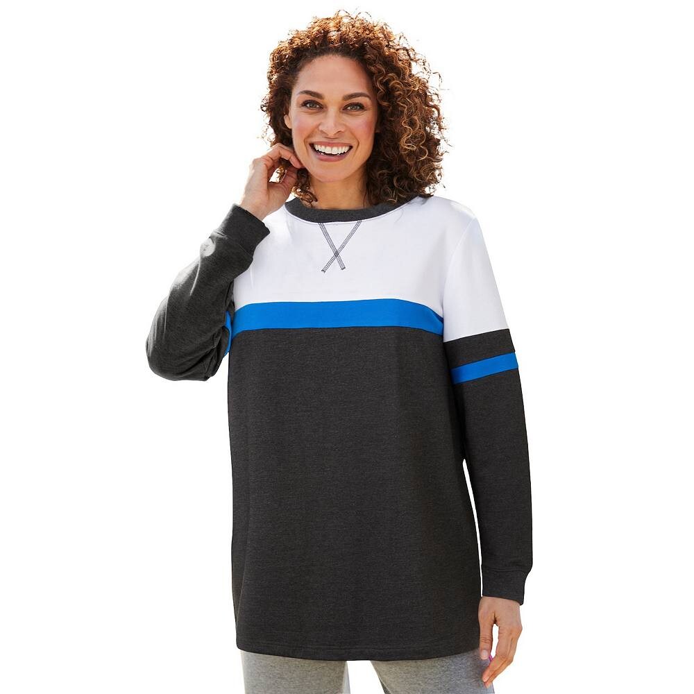 Женщина в женской толстовке с длинными рукавами и цветными блоками больших размеров Woman Within, цвет Heather Charcoal
Женщина в женской толстовке с длинными рукавами и цветными блоками больших размеров Woman Within, цвет Heather Charcoal