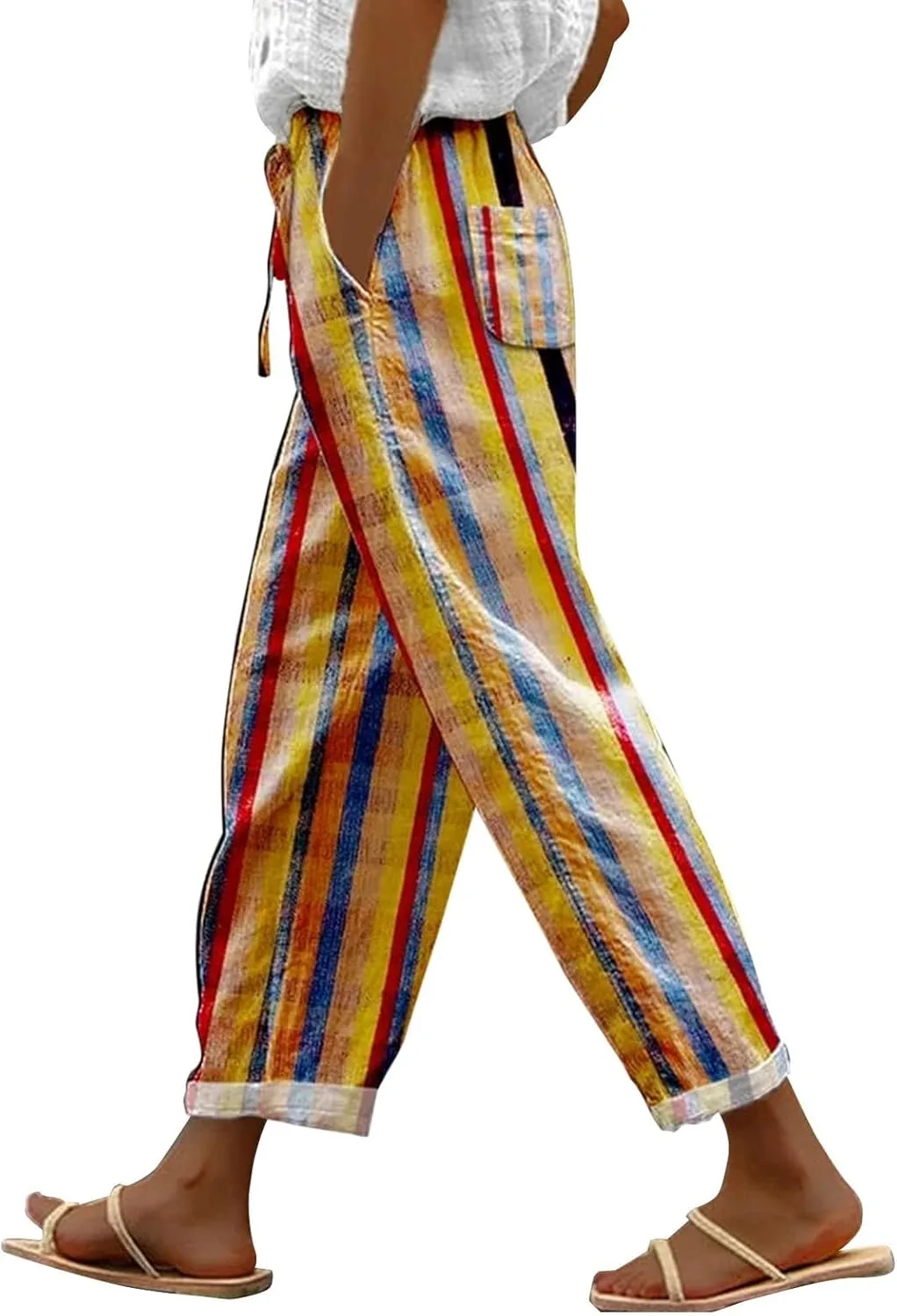 Женские широкие льняные брюки с резинкой LCMTWX
Женские широкие льняные брюки с резинкой LCMTWX