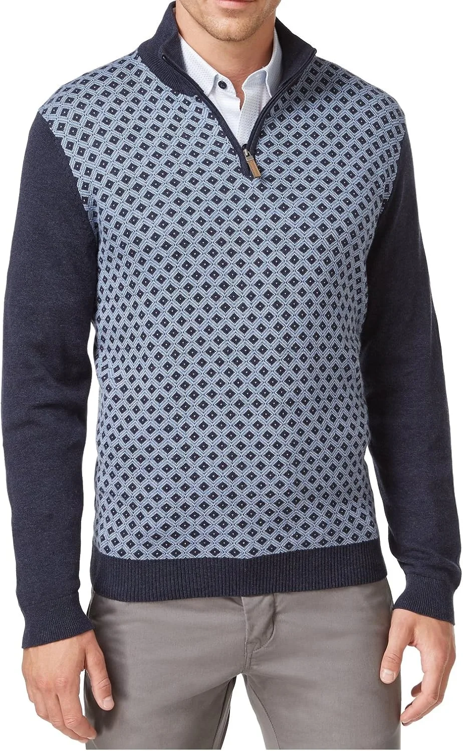 Tasso Elba New мужской пуловер с 1/4 молнией и ромбовидным узором
Tasso Elba New мужской пуловер с 1/4 молнией и ромбовидным узором