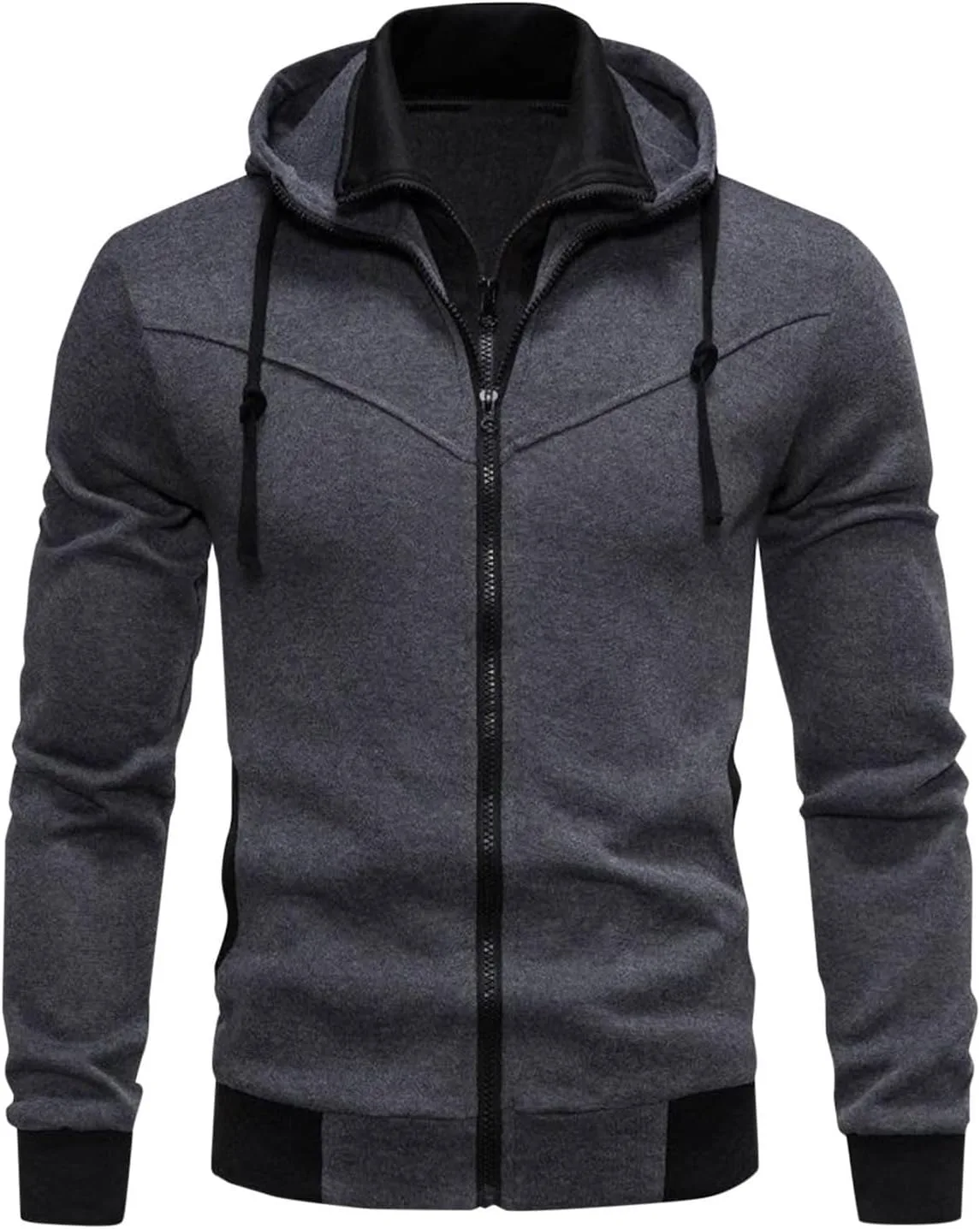 Мужской худи с длинными рукавами, сплит, классический комфортный пуловер, свободный воротник-стойка, карманы
Мужской худи с длинными рукавами, сплит, классический комфортный пуловер, свободный воротник-стойка, карманы