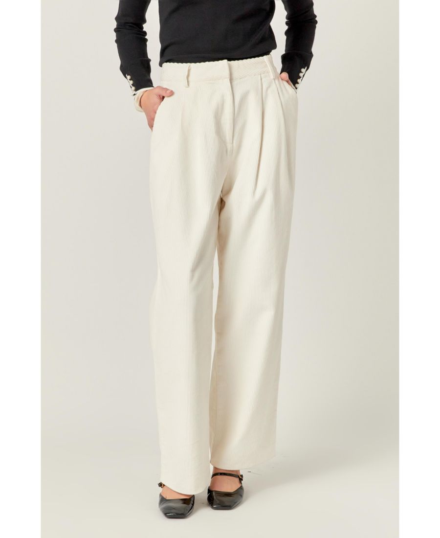 Женские вельветовые широкие брюки English Factory, Off white
Женские вельветовые широкие брюки English Factory, Off white