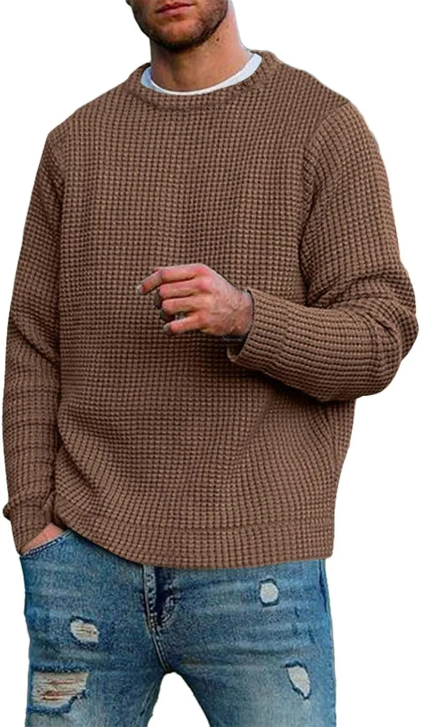 Мужской свитер оверсайз с вафельной вязкой PETCDIM
Мужской свитер оверсайз с вафельной вязкой PETCDIM