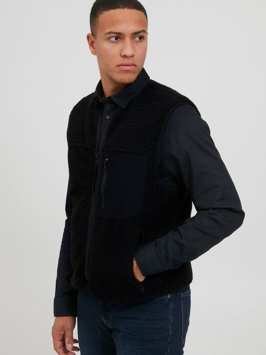 Плюшевый жилет сдвай Solid, черный 
Плюшевый жилет сдвай Solid, черный