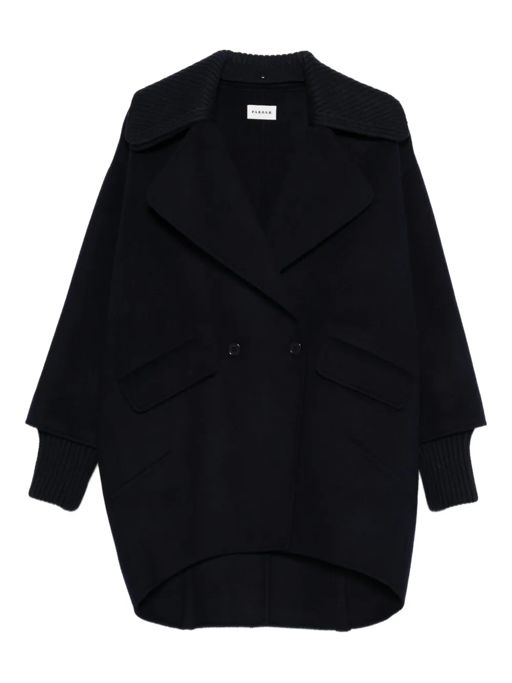 Двубортное пальто с рубчатым воротником P.A.R.O.S.H., синий
Двубортное пальто с рубчатым воротником P.A.R.O.S.H., синий