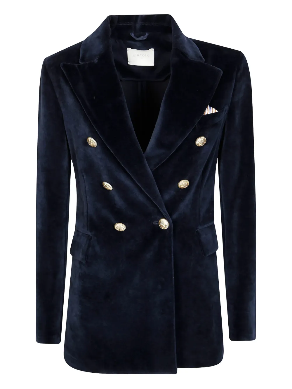 Двубортный пиджак из бархата Circolo 1901, синий
Двубортный пиджак из бархата Circolo 1901, синий
