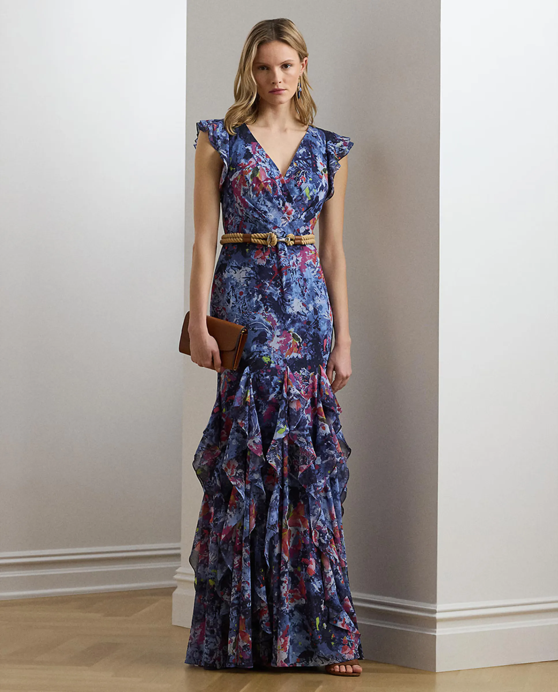 Длинное платье с рюшами Lauren Ralph Lauren, синий
Длинное платье с рюшами Lauren Ralph Lauren, синий