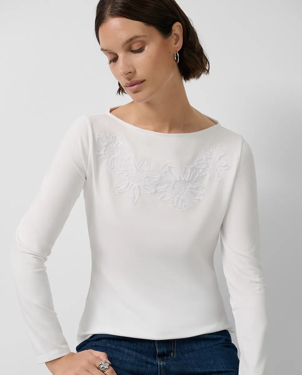 Женская футболка с длинным рукавом с вышивкой Roberto Verino, белый
Женская футболка с длинным рукавом с вышивкой Roberto Verino, белый