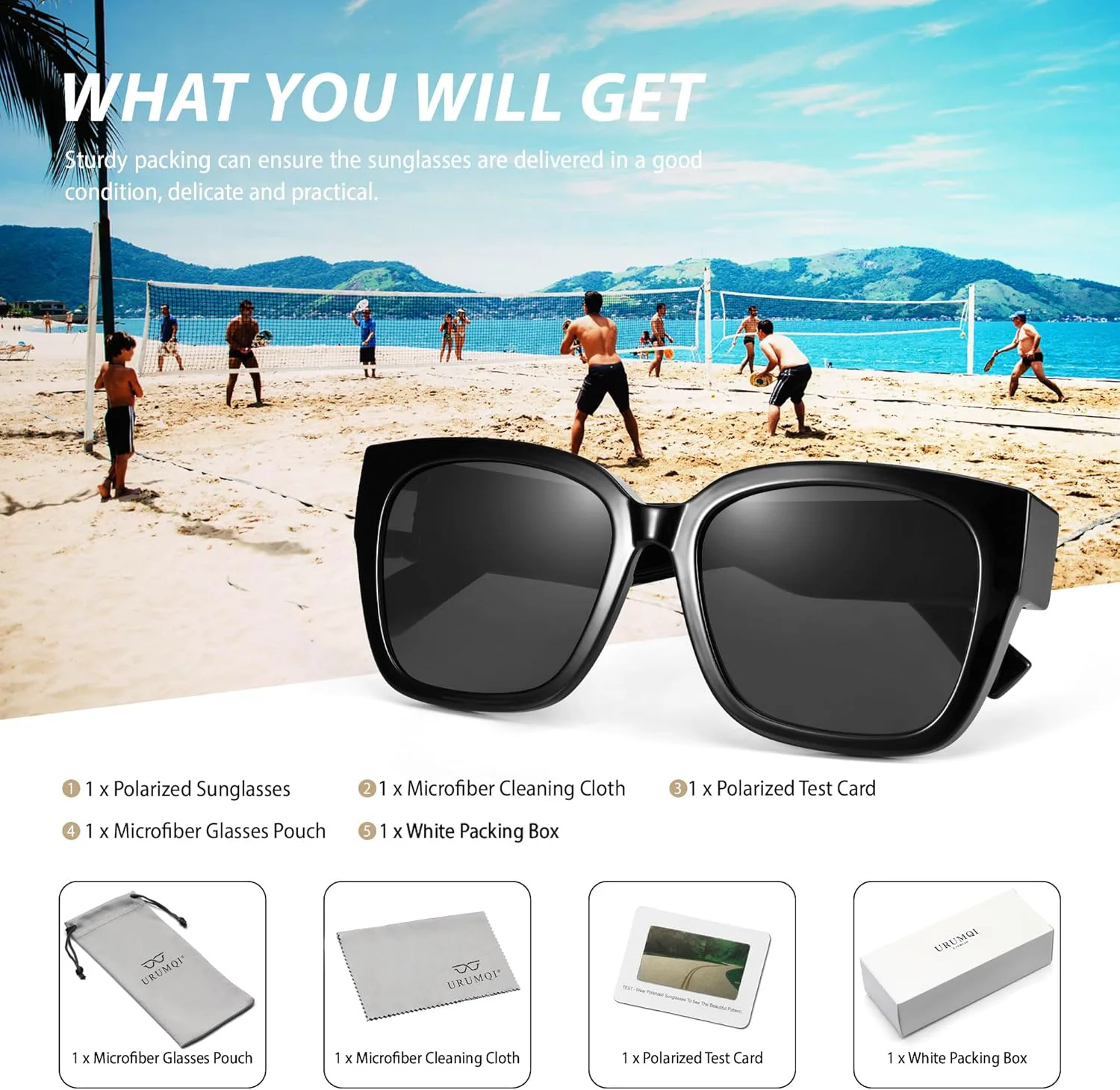 Женские поляризованные солнцезащитные очки URUMQI, защитные очки от УФ-излучения UV400 с линзами TR90, модные квадратные линзы, A01 Glossy Black Frame/Grey Lens
Женские поляризованные солнцезащитные очки URUMQI, защитные очки от УФ-излучения UV400 с линзами TR90, модные квадратные линзы, A01 Glossy Black Frame/Grey Lens