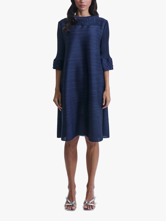 Расшитое тиснением платье миди а-силуэта James Lakeland, темно-синий 
Расшитое тиснением платье миди а-силуэта James Lakeland, темно-синий