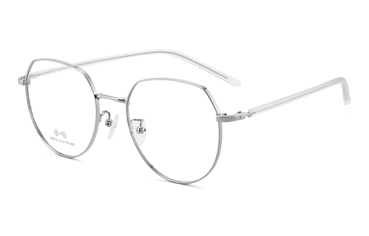 MUZU Оправы для очков из сплава неправильной формы унисекс, Silver 
MUZU Оправы для очков из сплава неправильной формы унисекс, Silver